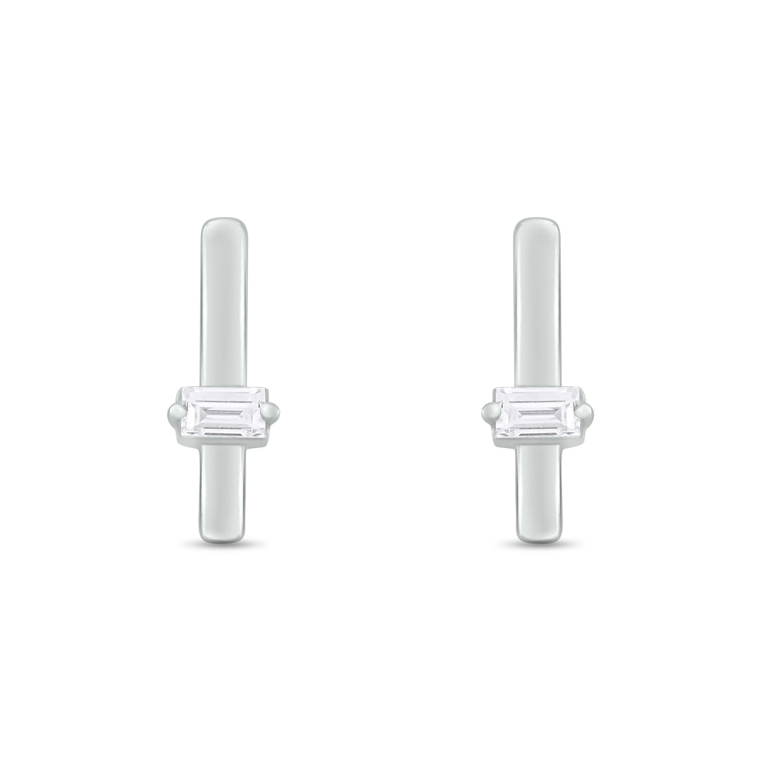 ER421150. 14K Solid Gold Diamond Bar Studs