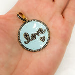 Load image into Gallery viewer, DP540A. Diamond Sterling Silver Round Love Enamel Pendant
