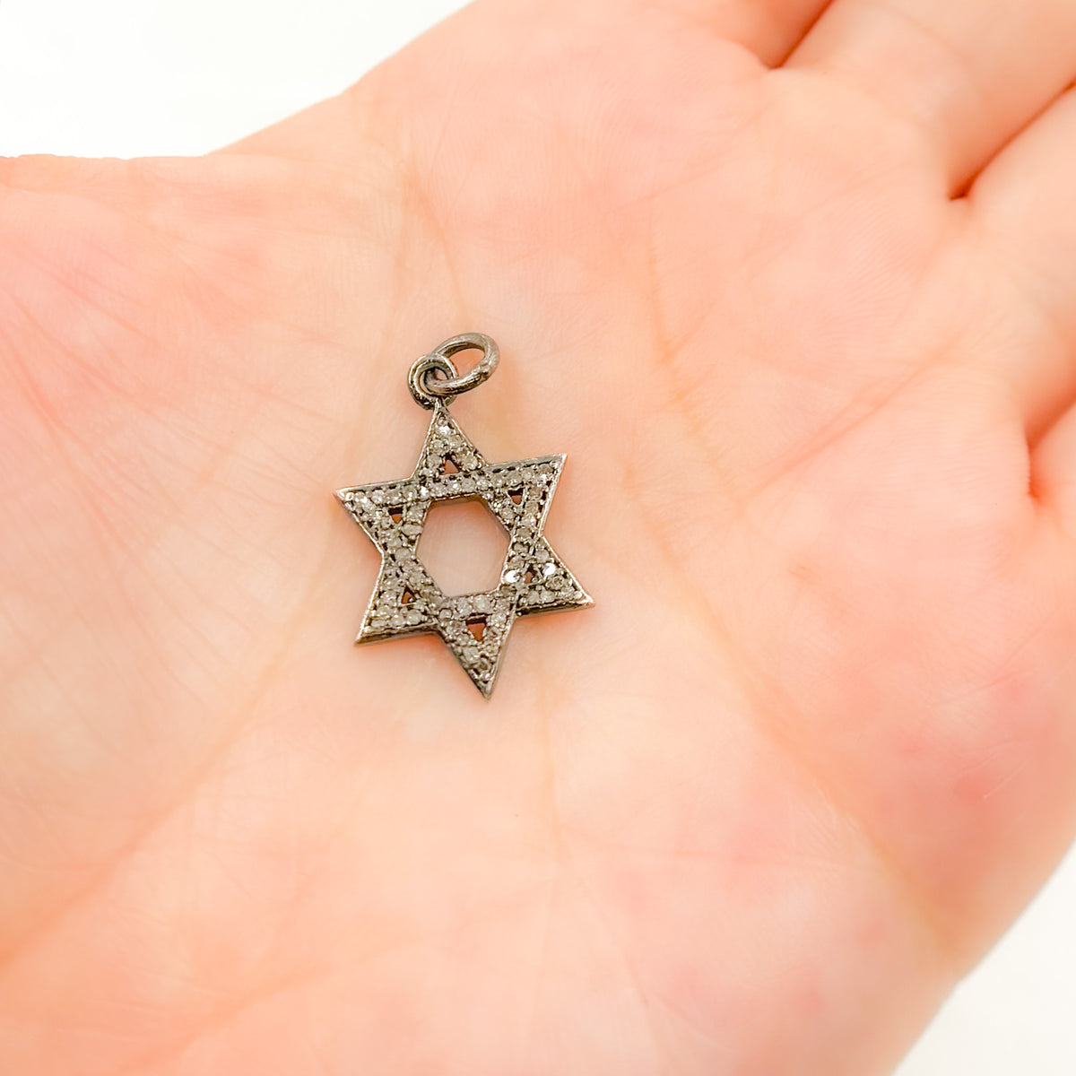 DC429. Diamond Silver Star of David Pendant