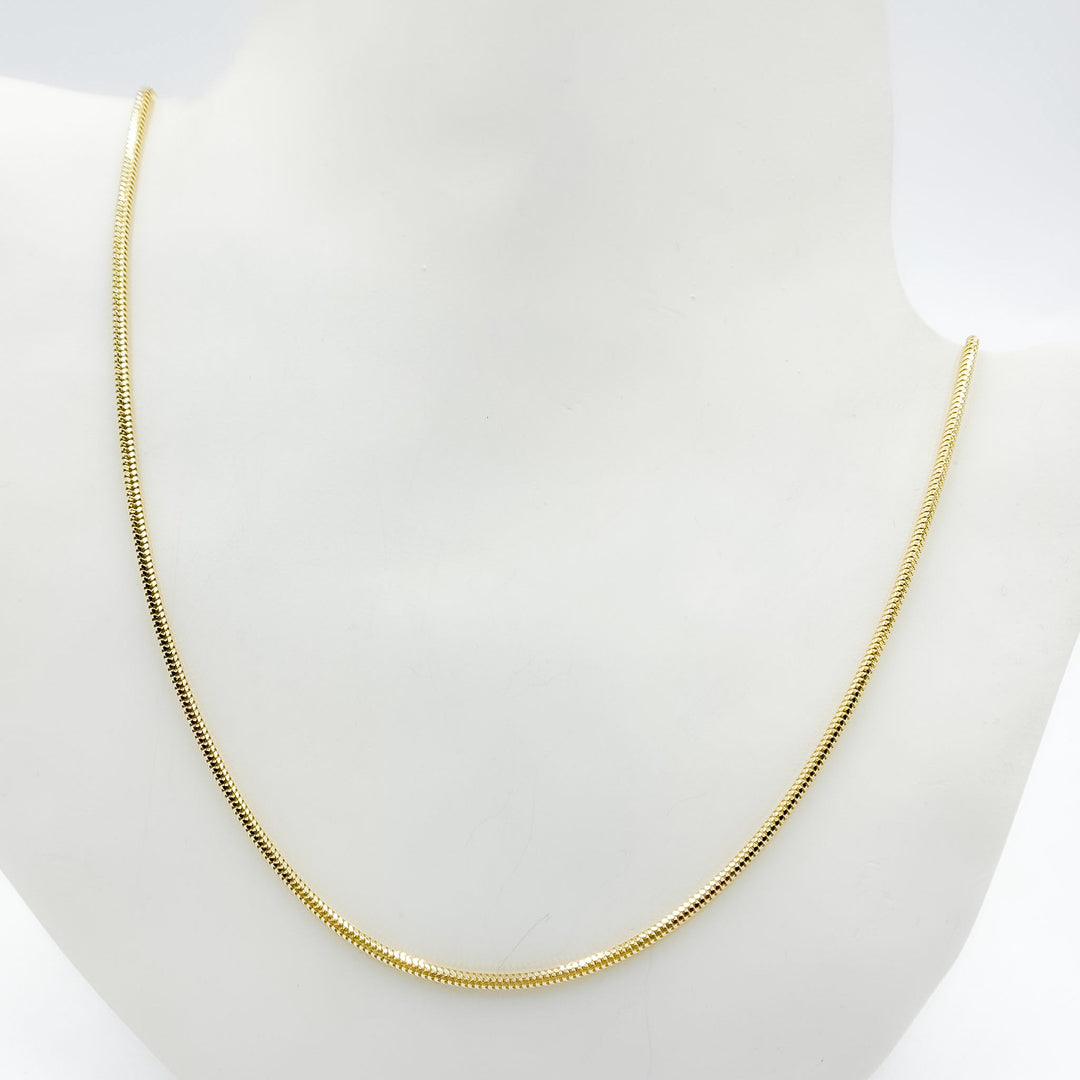 160CCTD. 14k Solid Yellow Gold Snake Necklace
