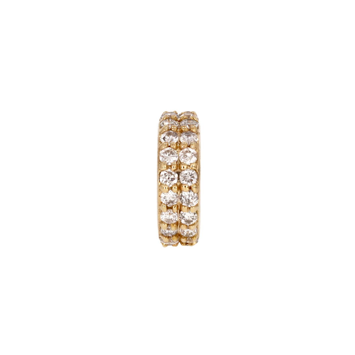14K Solid Gold Diamond Round Ring Slider