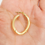 Load image into Gallery viewer, GER93. 14K Solid Gold Flat &amp; Twisted Hoop Earrings
