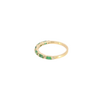 Load image into Gallery viewer, 14k Solid Gold Diamond and Emerald Half Eternity Ring. RAB01632EM
