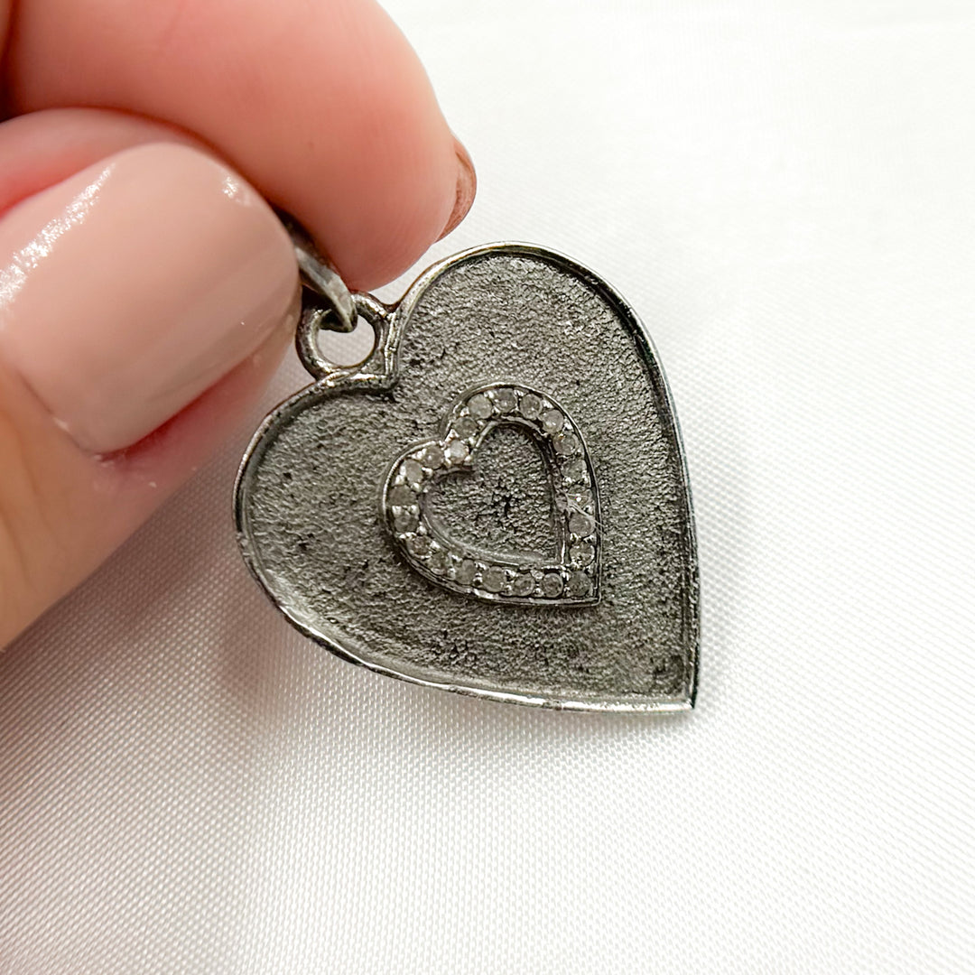 DP543. Diamond Sterling Silver Heart Pendant