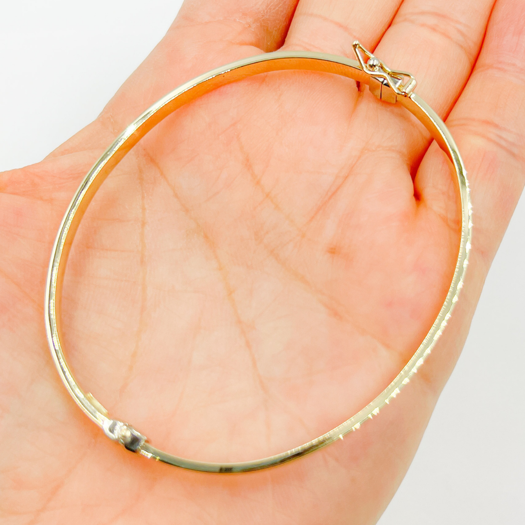 Bangle24. 14K Solid Gold Bangle Flat Bracelet