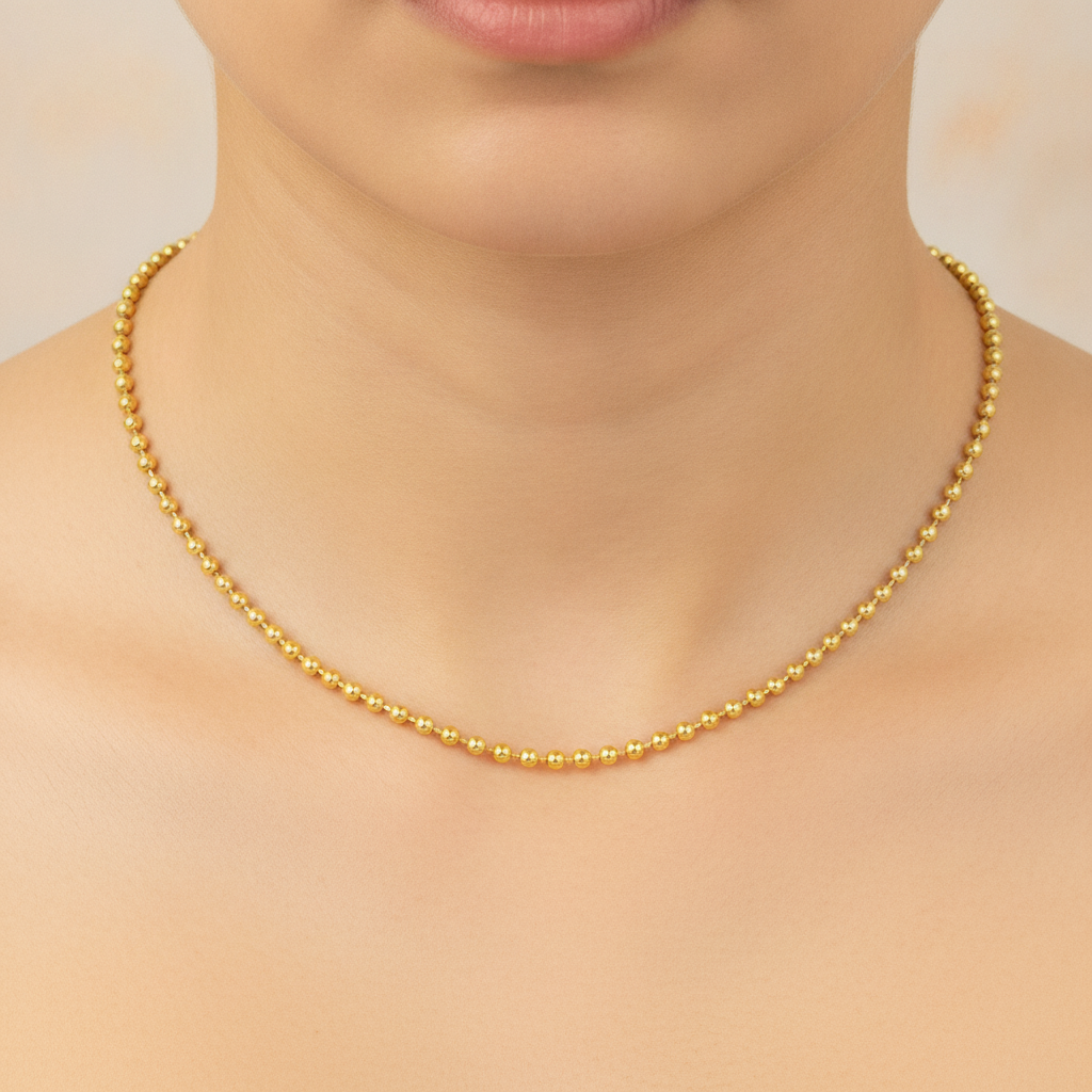200CP. 14k Solid Yellow Gold Bead Chain