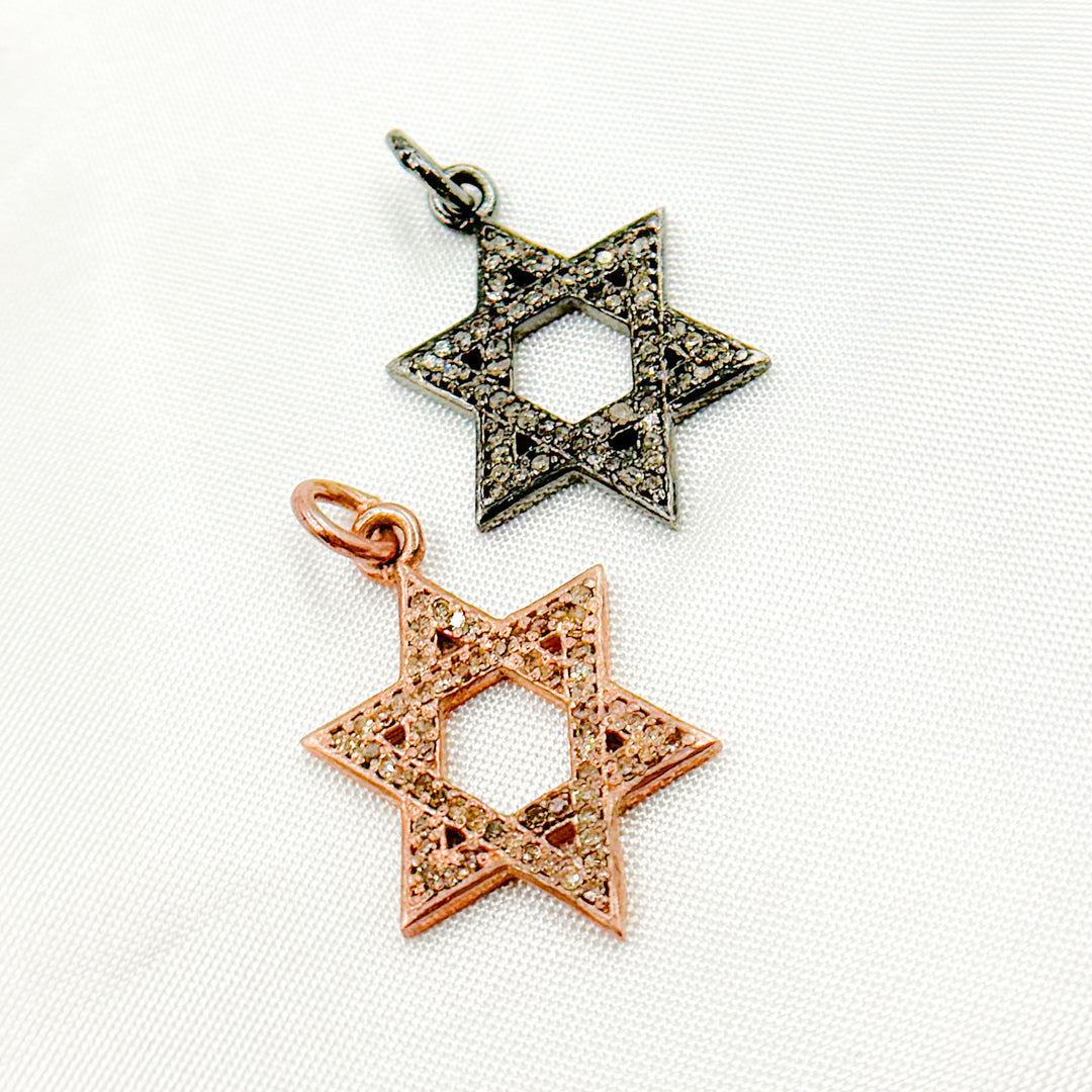 DC429. Diamond Silver Star of David Pendant