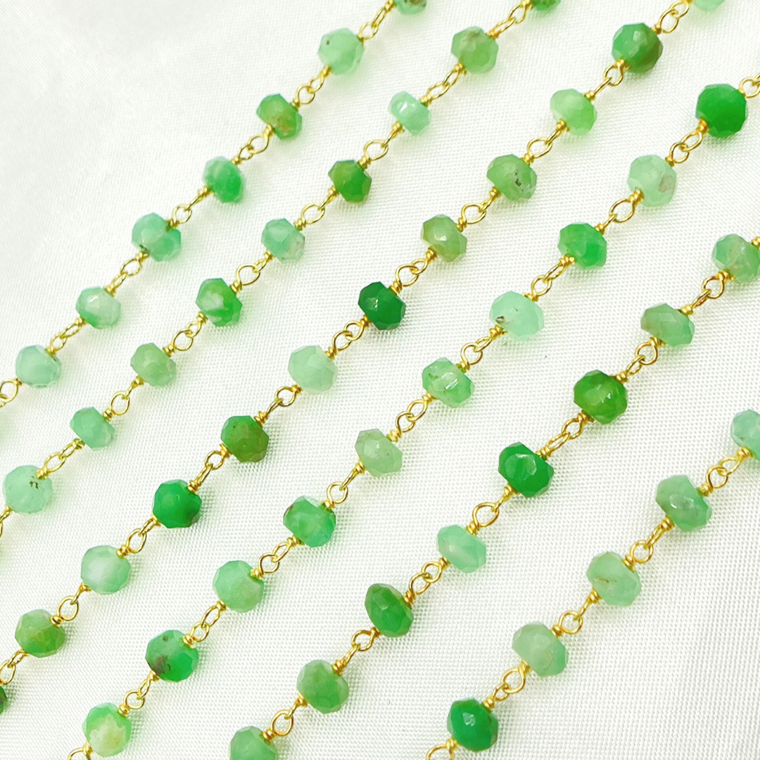 Shop Now Gemstone Faceted Rondels Wire Wrapped Chain