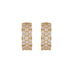 Load image into Gallery viewer, EHJ57615. 14K Solid Yellow Gold Diamond Hoop Earrings