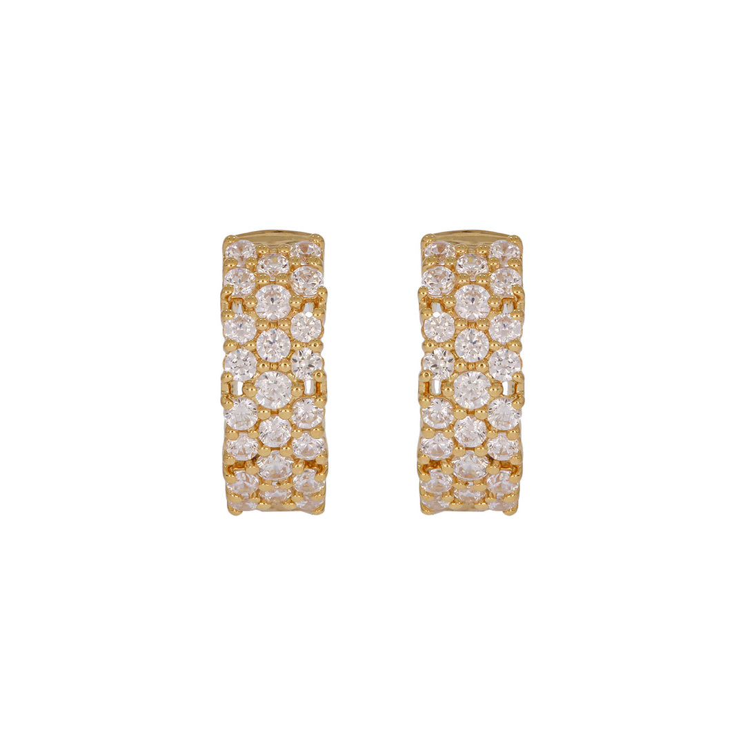 EHJ57615. 14K Solid Yellow Gold Diamond Hoop Earrings