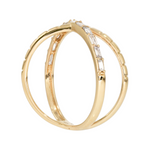 Load image into Gallery viewer, 14K Solid Gold Diamond and Band Cross Ring. DRN00747
