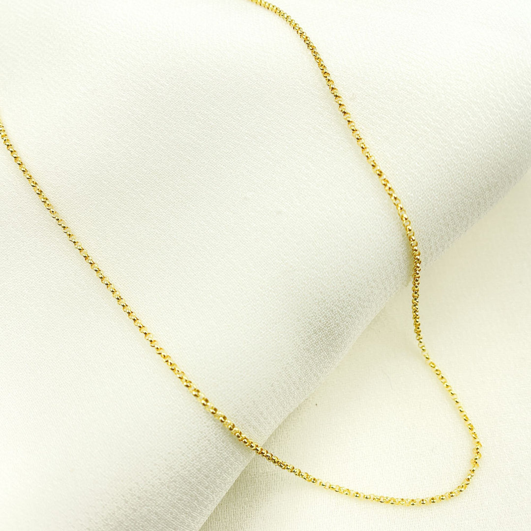 030BETLG. 14K Solid Yellow Gold Rolo Chain