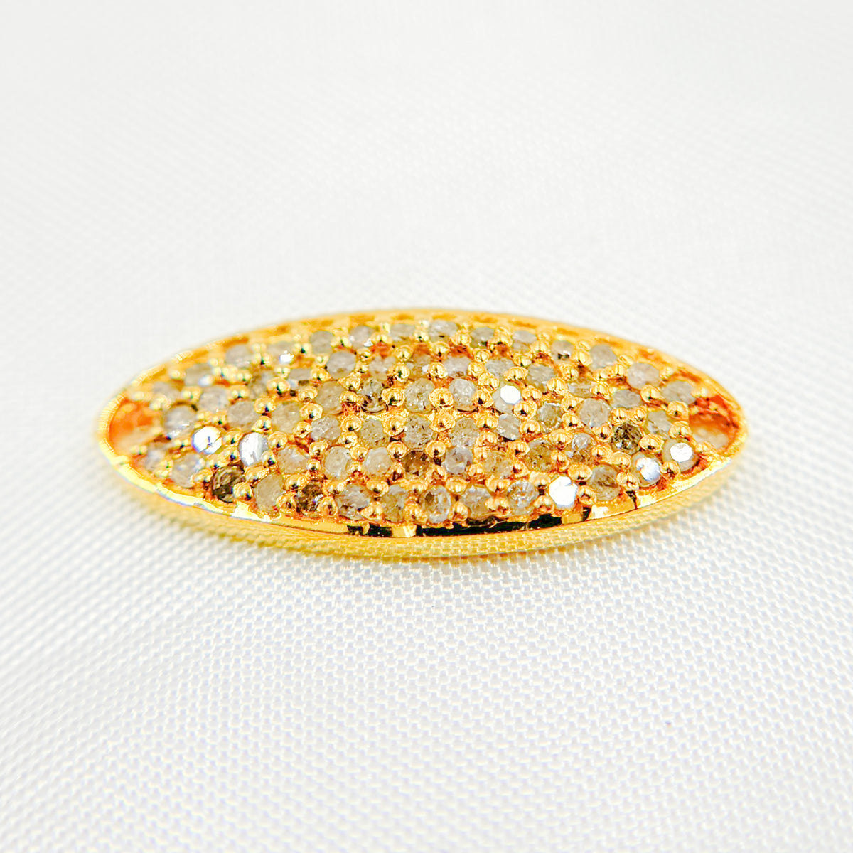 DC867. Diamond Sterling Silver Oval Connector
