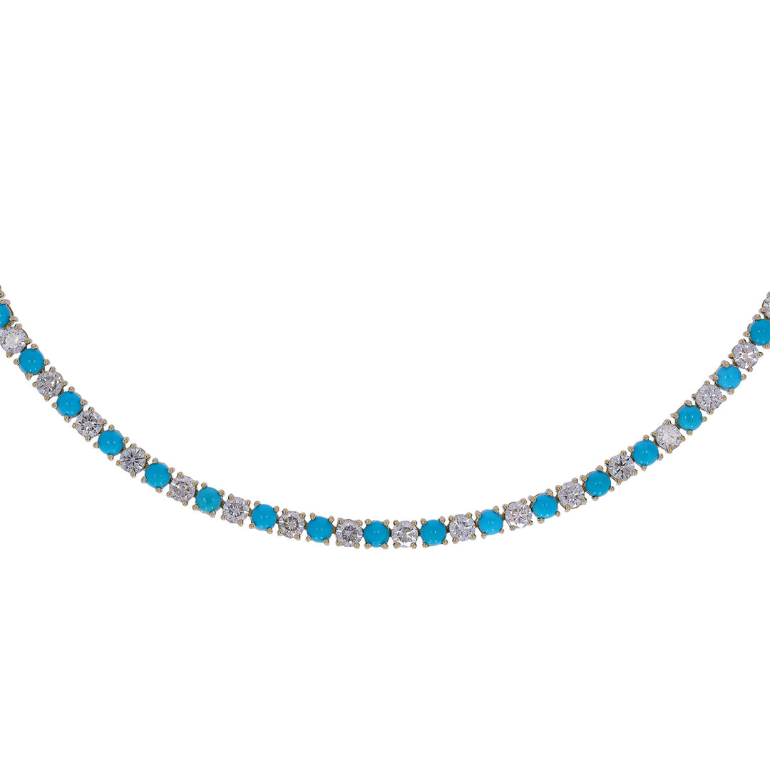 NFQ72599. 14K Solid Gold Diamond and Gemstone Fancy Necklace