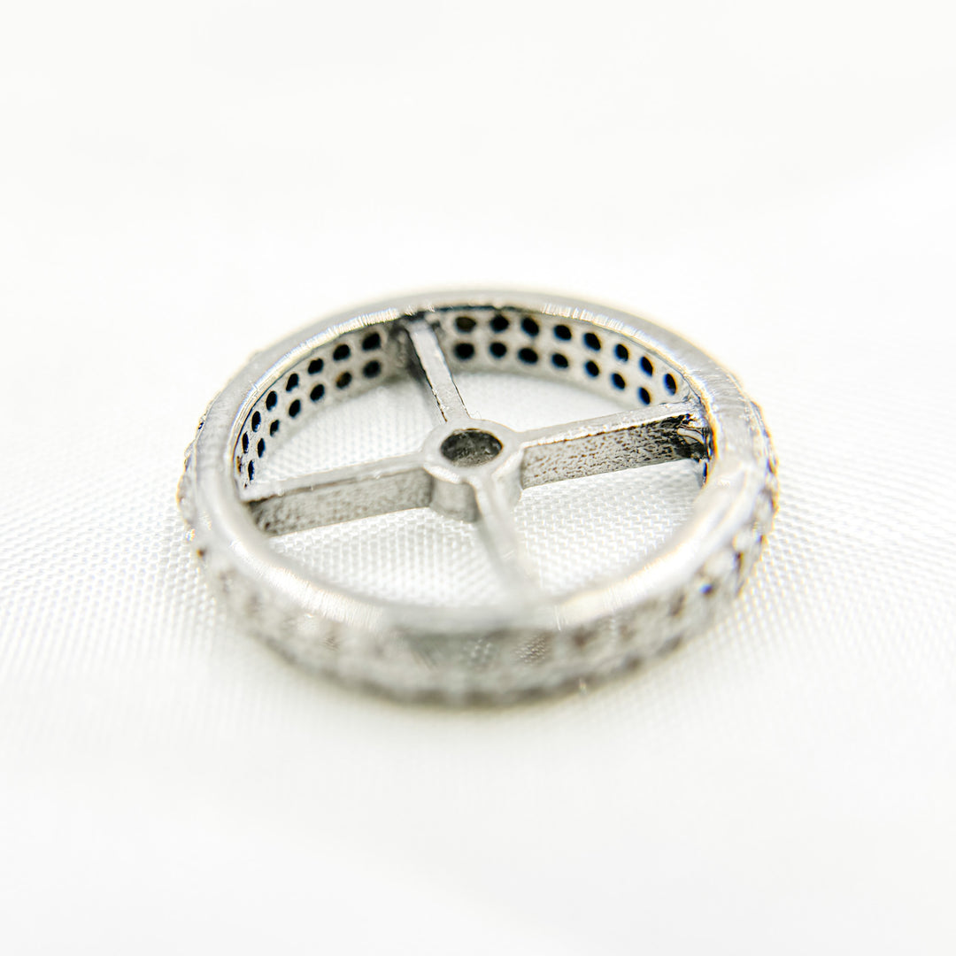 DC738. Diamond & Sterling Silver Spacer Bead