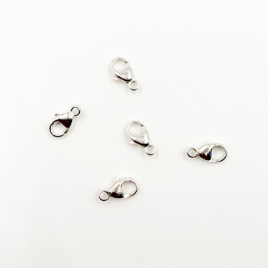 0925TC. White Sterling Silver Trigger Clasps with Fixed Ring