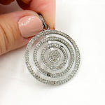 Load image into Gallery viewer, DP269. Diamond Sterling Silver Round Pendant
