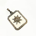 Load image into Gallery viewer, DP509A. Diamond Sterling Silver Rectangle Star Enamel Pendant
