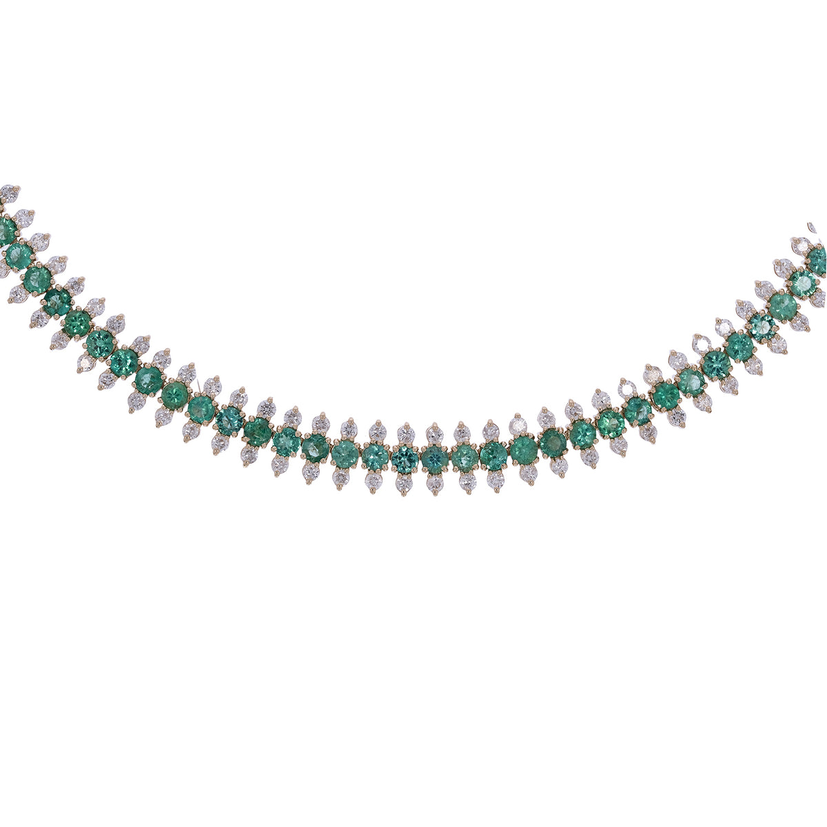 NFP72500. 14K Solid Gold Diamond and Gemstone Fancy Necklace