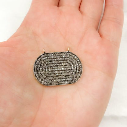 Buy Now Diamond Sterling Silver Oval Pendant
