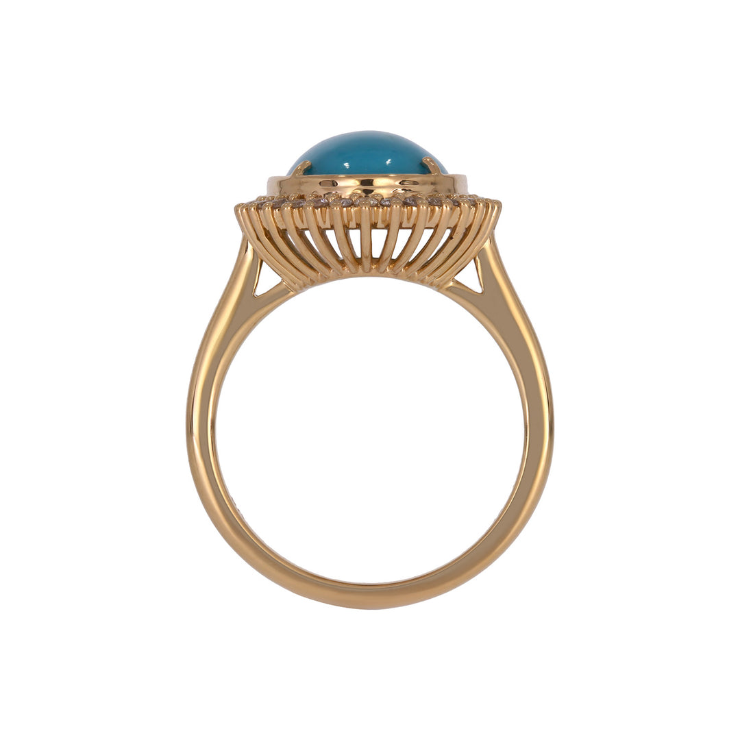 CR97303TQ13X10. 18K Solid Gold Turquoise Ring