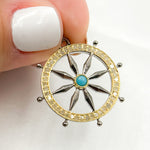 Load image into Gallery viewer, DP687. Diamond Sterling Silver Round Flower Pendant with Gemstone
