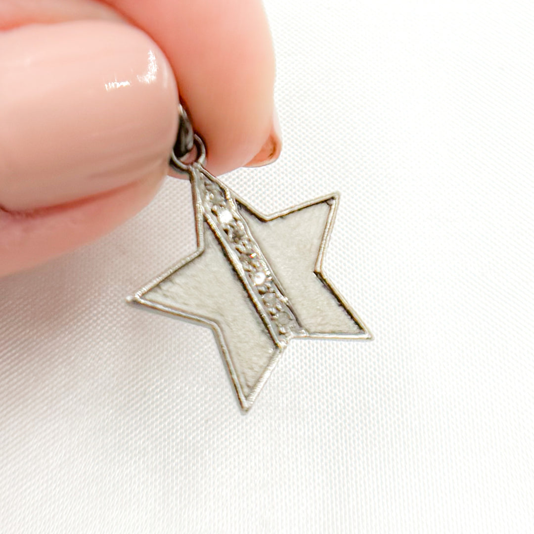 DC989. Diamond Sterling Silver Star Charm