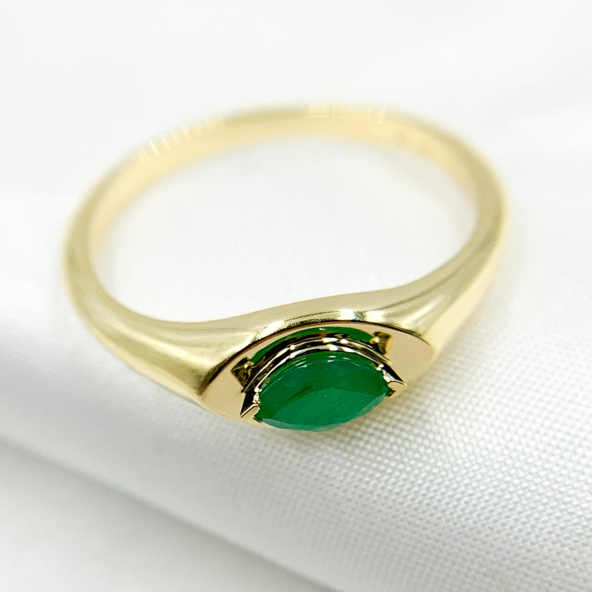 14K Solid Gold Gemstone Ring.