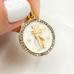 Load image into Gallery viewer, DP610A. Diamond Sterling Silver Round Gemini Zodiac Enamel Pendant
