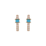 Load image into Gallery viewer, EFA54275. 14K Solid Gold Diamond and Gemstone Bar Stud Earrings