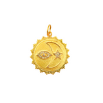 Load image into Gallery viewer, 14K Solid Gold Sun Shape Pendant with Diamonds. GDP341
