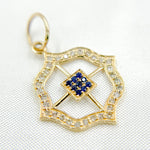 Load image into Gallery viewer, 14K Solid Gold Diamond Charm. Available in (Ruby &amp; Blue Sapphire). GDP273
