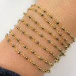 Load image into Gallery viewer, PYR36. Pyrite Gold Plated Sterling Silver Wire Chain
