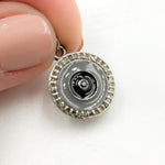 Load image into Gallery viewer, DC233A. Diamond Sterling Silver Round Enamel Charm with Gemstone
