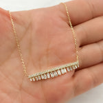 Load image into Gallery viewer, 14k Solid Gold Diamond Baguette Necklace. NT403318
