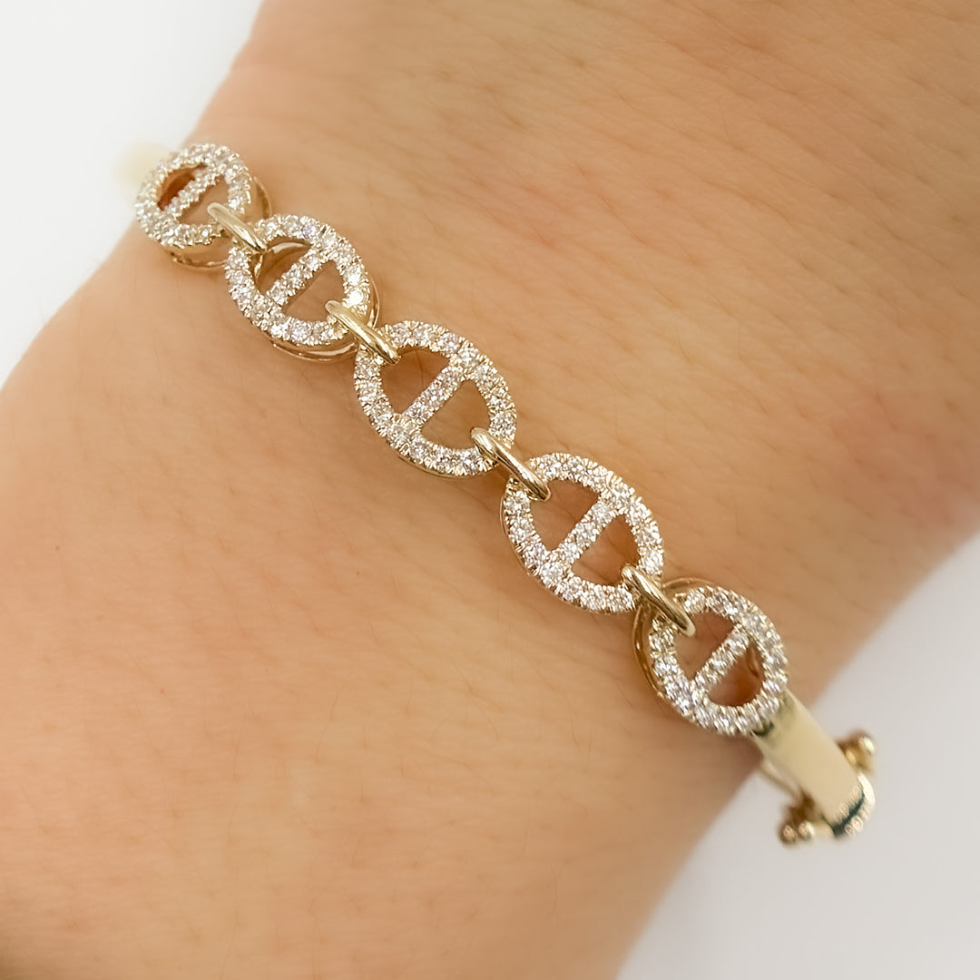BNH68576. 14K Solid Gold Diamond Bangle