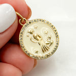 Load image into Gallery viewer, DP616A. Diamond Sterling Silver Round Virgo Zodiac Enamel Pendant
