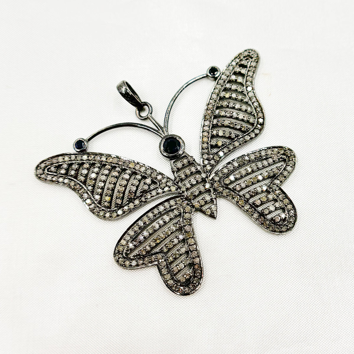 DP141. Diamond Sterling Silver Butterfly Pendant
