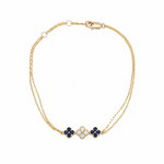 Load image into Gallery viewer, BR402708. 14k Solid Gold Diamond and Gemstone Fancy Flower Bracelet