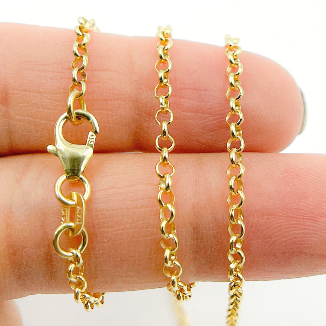 22OBL07O. 14K Solid Gold Rolo Chain