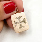 Load image into Gallery viewer, DC021. Diamond Sterling Silver Rectangle Cross Pendant
