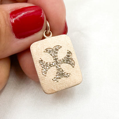 Buy Now  Diamond Sterling Silver Rectangle Cross Pendant