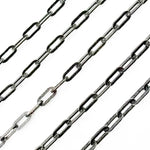 Load image into Gallery viewer, X29BR. Black Rhodium Sterling Silver Matt Paperclip Chain

