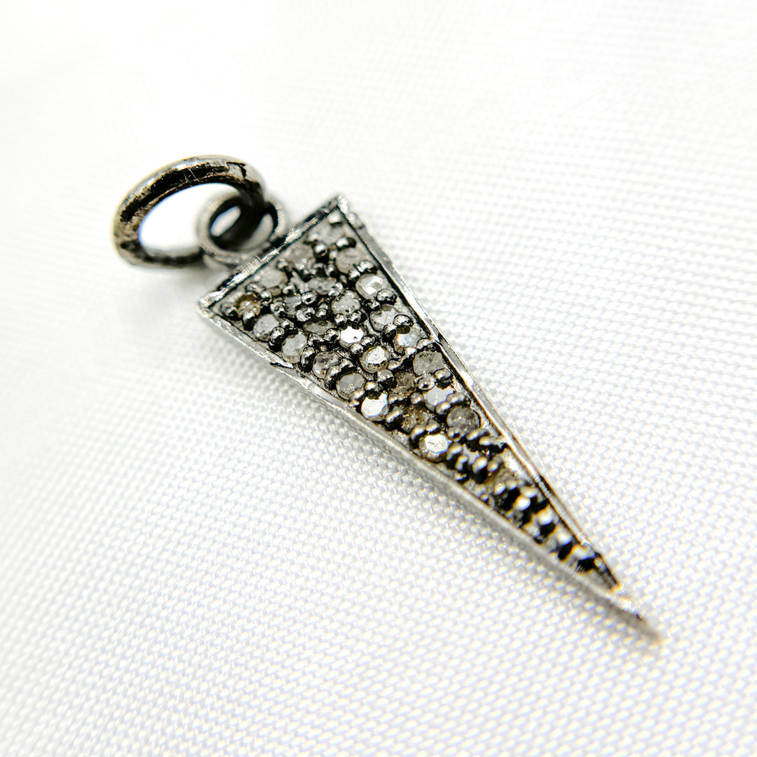 DC292. Diamond Sterling Silver Spike Pendant