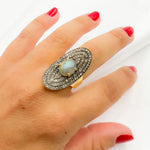 Load image into Gallery viewer, DR13. Diamond Sterling Silver Statement Ring with Gemstone
