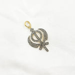 Load image into Gallery viewer, DP037. Diamond Sterling Silver OM Symbol Pendant
