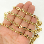 Load image into Gallery viewer, Gold Plated 925 Sterling Silver Short &amp; Long Flat Oval Link Chain. V61GP
