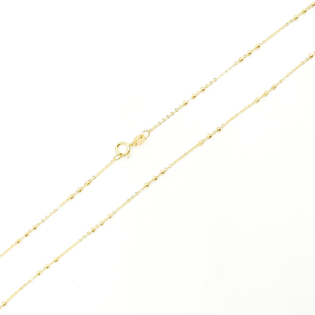 025R03BLS7. 14K Solid Yellow Gold Satellite Necklace