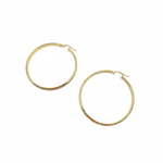 Load image into Gallery viewer, GER153. 14K Solid Gold Hollow Diamond Cut Hoop