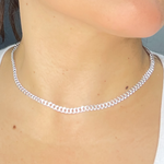 Load image into Gallery viewer, 925 Sterling Silver Curb Monaco Necklace. 10014810GDNecklace
